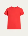 The Row Florie T-shirt With Red Center Detail In Tomato Red