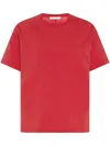 The Row Florie T-shirt With Red Center Detail In Red