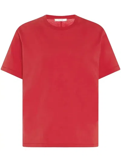The Row Florie T-shirt With Red Center Detail In Rojo