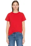 The Row Florie T-shirt With Red Center Detail In Tomato Red