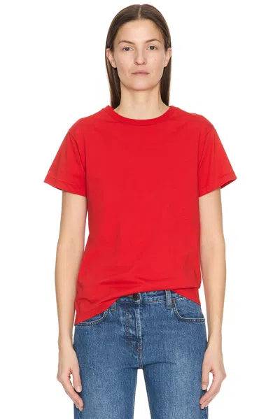 The Row Florie T-shirt With Red Center Detail In Rojo