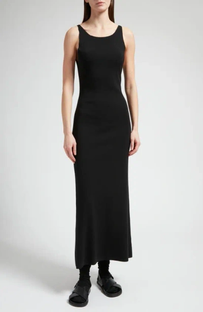 The Row Florio Sleeveless Maxi Wool Dress In Black