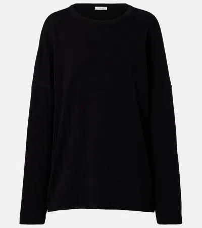 The Row Floris Cotton Jersey T-shirt In Black