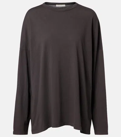 The Row Floris Cotton Jersey T-shirt In Brown