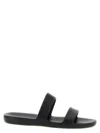 The Row Foam Rubber Dual-band Slide Sandals In Black