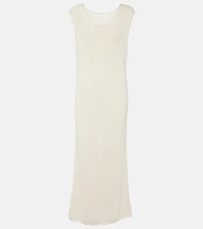The Row Folosa Knitted Silk Maxi Dress In White