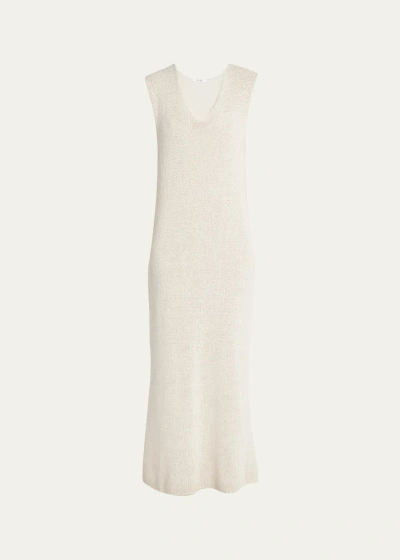 The Row Folosa Knit Silk Maxi Dress In Wht White