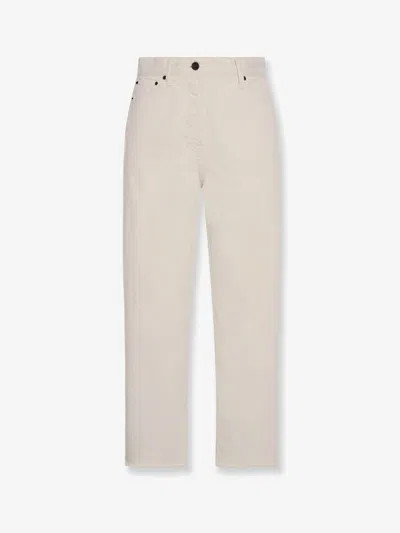 The Row Fortino Organic Cotton Trousers In Neutral