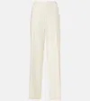 The Row Foulard Wool, Silk And Linen Straight Pants In Weiss