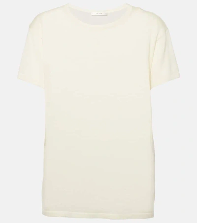 The Row Foz Knitted Cashmere T-shirt In White