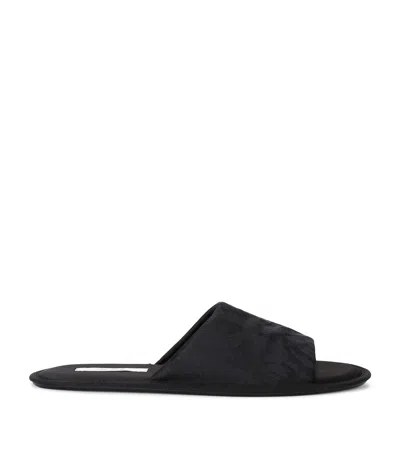 The Row Frances Slipper Open Toe Flats In Black