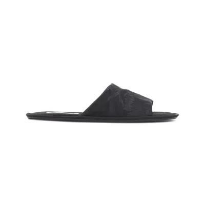 The Row Frances Open Toe Mini Slippers In Black