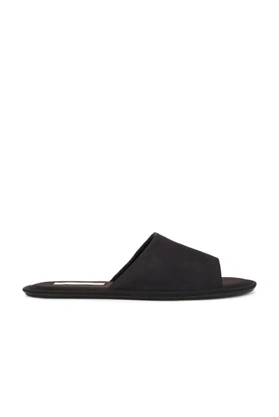 The Row Frances Silk Jacquard Slippers In Black