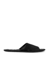 The Row Frances Slipper Open Toe Flats In Navy