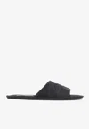 The Row Frances Slipper Open Toe Flats In Black