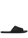 The Row Frances Slipper Open Toe Flats In Black