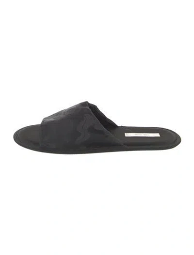 Pre-owned The Row Frances Satin Slides In Black