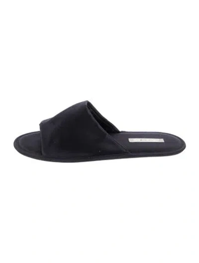 Pre-owned The Row Frances Satin Slides In Blue