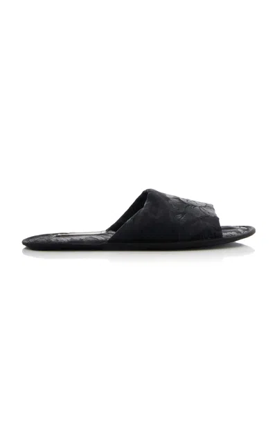 THE ROW FRANCES SILK JACQUARD SLIPPERS