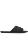 The Row Frances Slipper Open Toe Flats In Black
