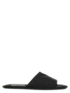 The Row Frances Slipper Open Toe Flats In Black