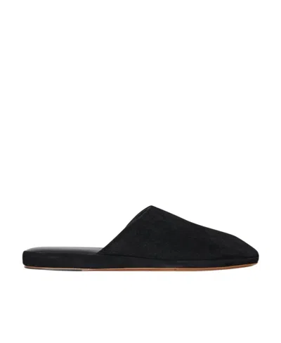 The Row Franco Flat Muller Shoes In Black