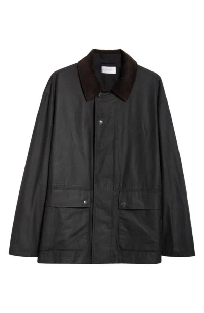 The Row Frank Waxed Cotton Twill Chore Jacket In Black