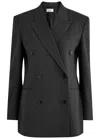 The Row Franny Double-breasted Wool Blazer In Charcoal