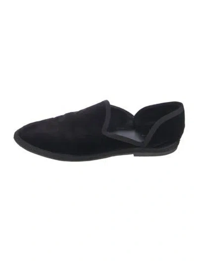 Pre-owned The Row Friulane D'orsay Velvet D'orsay Flats In Black