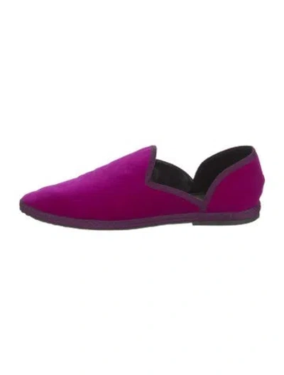 Pre-owned The Row Friulane D'orsay Velvet Mules In Purple