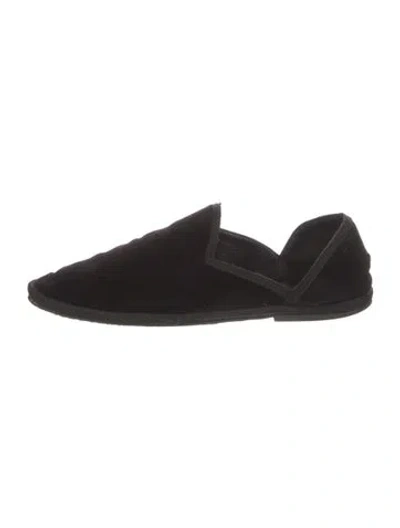 Pre-owned The Row Friulane Velvet D'orsay Flats In Black