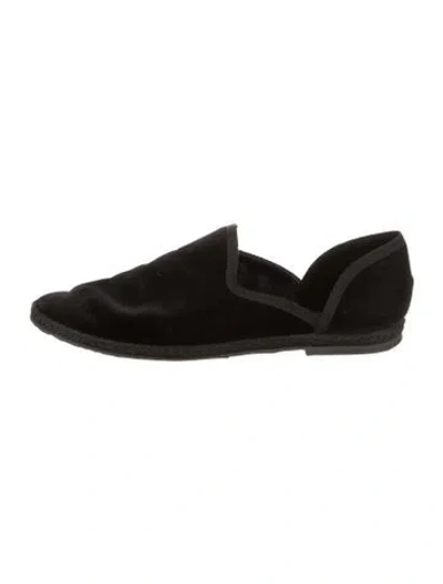 Pre-owned The Row Friulane Velvet Mules In Black