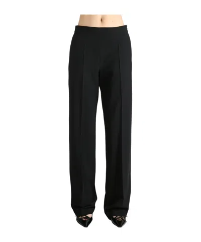 The Row Front Pleated Wool Casual Pants In Black