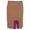 The Row Front Slit Knee-length Pencil Skirt In Brown And Violet Wool In Brown