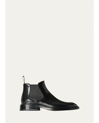 The Row Gable Leather Ankle Boots In Black