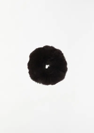 The Row Gaby Mink Scrunch In Chocolate Brown