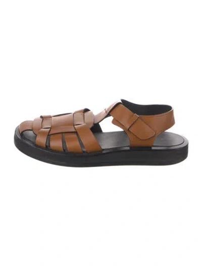 Pre-owned The Row Gaia 2 Leather Gladiator Sandals In Brown