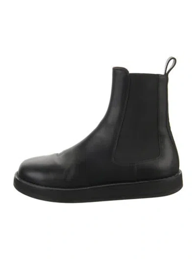 Pre-owned The Row Gaia Leather Chelsea Boots In Black