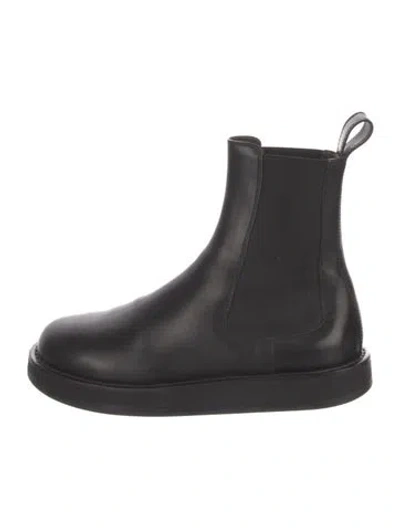 Pre-owned The Row Gaia Leather Chelsea Boots In Black