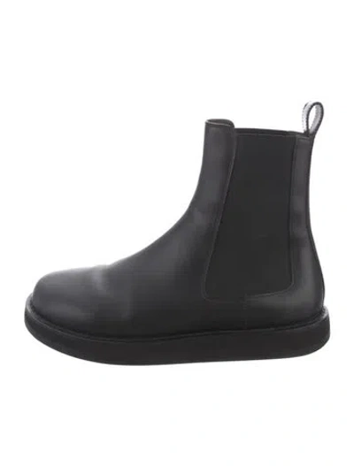 Pre-owned The Row Gaia Leather Chelsea Boots In Black