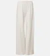 The Row Gala Silk And Linen Wide-leg Pants In Grey