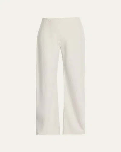 The Row Gala Silk-linen Straight-leg Pants