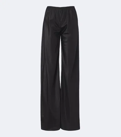 The Row Gala Silk Wide-leg Pants In Black