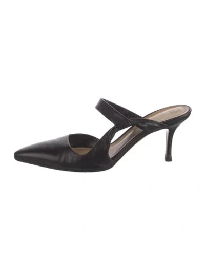 Pre-owned The Row Gala Twist Leather Mules In Black