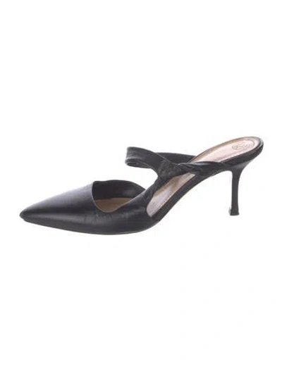 Pre-owned The Row Gala Twist Leather Mules In Black