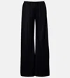 The Row Gala Virgin Wool Flannel Wide-leg Pants In Black