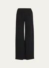 The Row Gala Wide-leg Crepe Pants In Navy