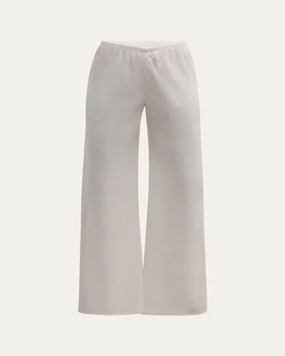 The Row Gala Wide-leg Crepe Pants In Off White