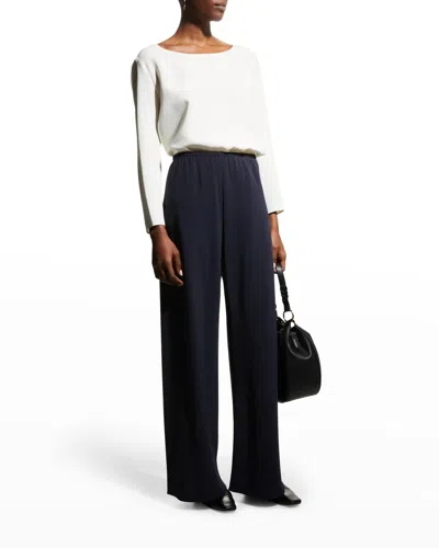The Row Women's Gala Crepe Wide-leg Pants In Off White