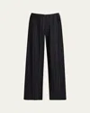 The Row Gala Pleated Wide Leg Wool Pants In Black